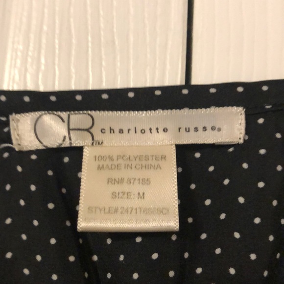 Black and White polka dot racer back top - Picture 2 of 5